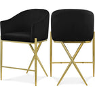 Meridian Furniture Xavier Counter Stool - Gold - Black - Stools