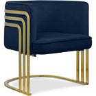 Meridian Furniture Rays Velvet Accent Chair - Navy - Chairs