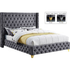 Meridian Furniture Savan Velvet King Bed - Bedroom Beds