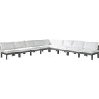 Meridian Furniture Nizuc Outdoor Patio Grey Aluminum Modular Sectional 9A - Outdoor Furniture