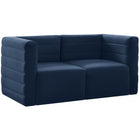 Meridian Furniture Quincy Velvet Modular Cloud-Like Comfort Sofa S63 - Navy - Sofas