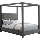 Meridian Furniture Emerson Linen Fabric King Bed - Grey - Bedroom Beds