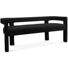 Meridian Furniture Athena Boucle Fabric Bench - Black - Benches