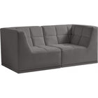 Meridian Furniture Relax Velvet Modular 68 Sofa - Grey - Sofas