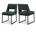 Meridian Furniture Jayce Boucle Fabric Dining Chair - Green - Dining Chairs