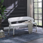 Meridian Furniture Destiny Boucle Fabric Bench - Cream - Benches