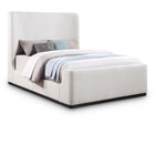 Meridian Furniture Oliver Boucle Fabric King Bed - Cream - Bedroom Beds