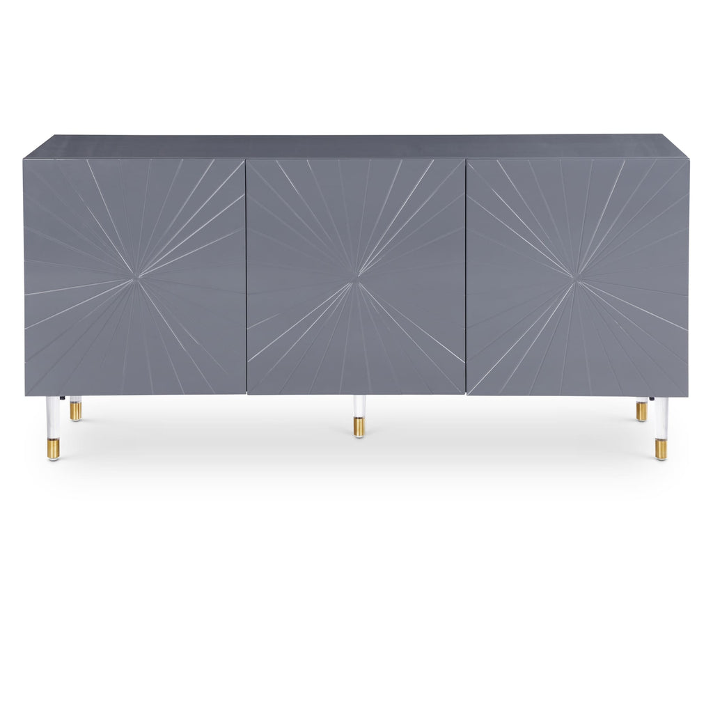 Meridian Furniture Starburst Sideboard/Buffet - Grey - Storage