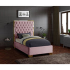 Meridian Furniture Lana Velvet Twin Bed - Bedroom Beds