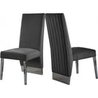 Meridian Furniture Porsha Velvet Dining Chair Set of 2 - Dining Chairs