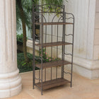 International Caravan Valencia 4-Tier 24 Wide Plant Stand - Antique Brown - Outdoor Furniture