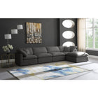 Meridian Furniture Plush Velvet Standard Cloud Modular Down Filled Overstuffed Reversible Sectional 5A - Living Room Furniture