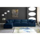 Meridian Furniture Plush Velvet Standard Cloud Modular Down Filled Overstuffed Reversible Sectional 5A - Living Room Furniture