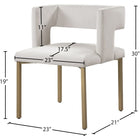 Meridian Furniture Caleb Velvet Dining Chair - Gold - Dining Chairs