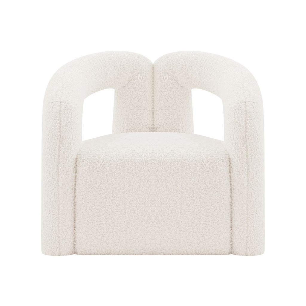 Manhattan Comfort Modern Darian Boucle Accent Chair in Cream-Modern Room Deco