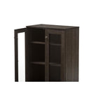 Baxton Studio Mason Modern and Contemporary Dark Brown Multipurpose Storage Cabinet Sideboard with Two Class Doors - Living Room Furniture