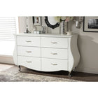 Baxton Studio Enzo Modern and Contemporary White Faux Leather 6-Drawer Dresser - Bedroom Furniture