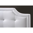 Baxton Studio Carlotta White Modern Bed with Upholstered Headboard - Full Size - Bedroom Furniture