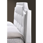 Baxton Studio Carlotta White Modern Bed with Upholstered Headboard - Full Size - Bedroom Furniture