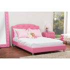 Baxton Studio Canterbury Pink Leather Contemporary Full-Size Bed - Bedroom Furniture