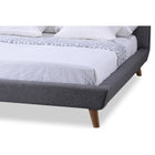 Baxton Studio Jonesy Scandinavian Style Mid-century Grey Fabric Upholstered Full Size Platform Bed - Bedroom Furniture