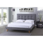 Baxton Studio Jonesy Scandinavian Style Mid-century Grey Fabric Upholstered Full Size Platform Bed - Bedroom Furniture