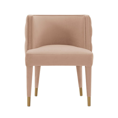 Manhattan Comfort Modern Maya Tufted Velvet Dining Chair in Nude-Modern Room Deco