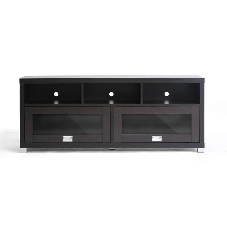 Baxton Studio Swindon Modern TV Stand with Glass Doors - Living Room Furniture