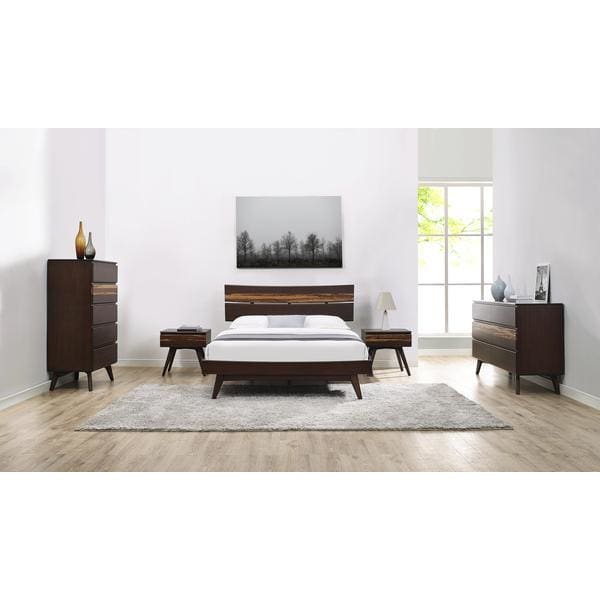 Greenington 5pc AZARA Bamboo Queen Platform Bedroom Set - Sable with Exotic Tiger - Bedroom