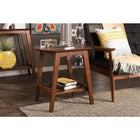 Baxton Studio Sacramento Mid-century Modern Scandinavian Style Dark Walnut End Table - Living Room Furniture