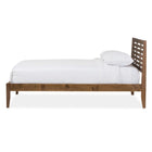 Baxton Studio Daylan Mid-Century Modern Solid Walnut Wood Slatted Queen Size Platform Bed - Bedroom Furniture