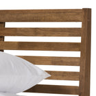 Baxton Studio Daylan Mid-Century Modern Solid Walnut Wood Slatted Queen Size Platform Bed - Bedroom Furniture