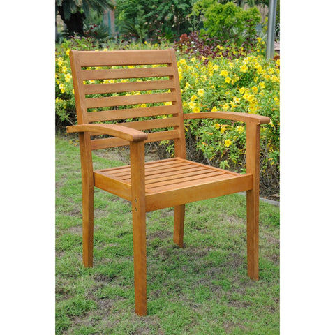 International Caravan Royal Tahiti Set of 2 Oslo Outdoor Contemporary Chairs - Outdoor Furniture