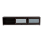 Baxton Studio Gerhardine Dark Brown Wood 70-inch TV Cabinet with 2 Sliding Doors and Drawer - Living Room Furniture