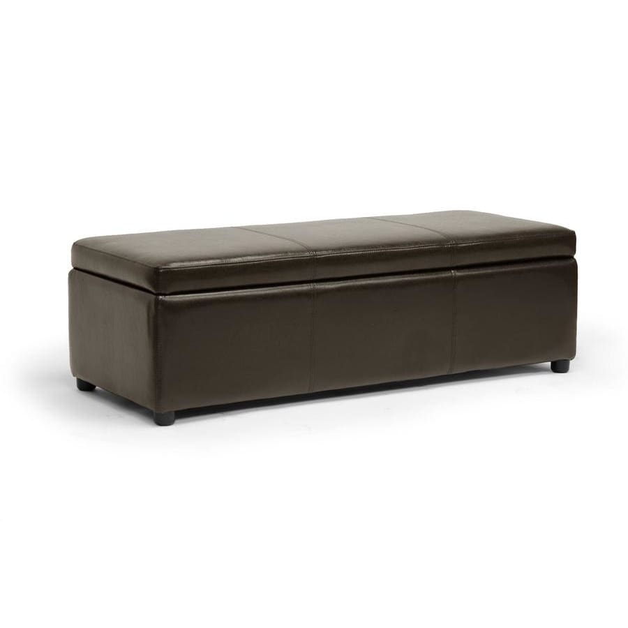 Baxton Studio Dennehy Dark Brown Modern Ottoman - Living Room Furniture